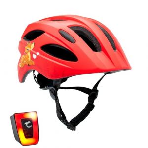 Crazy Safety Casque vélo Enfant Cool Mignon | Casque vélo Enfants 6 à 12 Ans pour vélo, Skateboard, Rollers | Feu arrière Rechargeable par USB | Casque vélo Ajustable de 54 à 58 cm