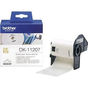 Brother DK-11207 | Rouleau D'&eacute;tiquettes Pour CD/DVD, Original | Noir Sur Blanc | 58 Mm