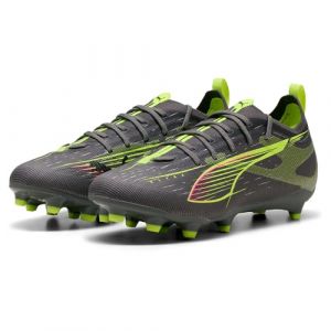 Puma Ultra 5 Pro FG/AG JR, Chaussure de Football Unisexe, Matte Aged Silver-Yellow Alert-Sun Struck,