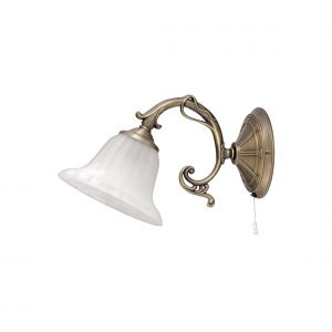 rabalux Applique Lampe Fleur Romantique Luminaire Murale Intérieur Style Art Nouveau Bronze/Verre Albâtre 8551n