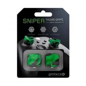 Gioteck STGX - Thumb Grips Xbox Series X/S - Bouchons/Capuchons/Protection en Silicone pour Joysticks Grips Xbox X/S - Antidérapant - Aide a viser - Protection Manette Xbox Series X/S - Camo Vert