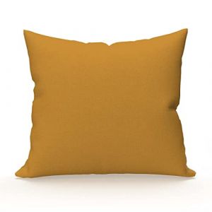 Soleil d'Ocre Taie d'oreiller en coton 57 fils 63x63 cm UNI moutarde, par