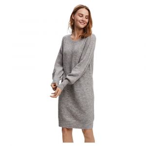 Image de Vero Moda Robe en maille manches longues et col rond Gris - Taille 36