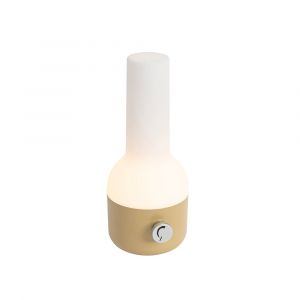 Qazqa Lampe de table d'extérieur dorée avec blanc, LED rechargeable incluse IP44 - Haard