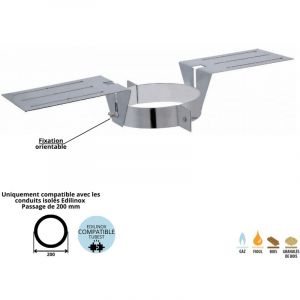 Edilinox - Support au toit pour conduit double paroi isol&eacute; Ediliso25 Diam&egrave;tre 150