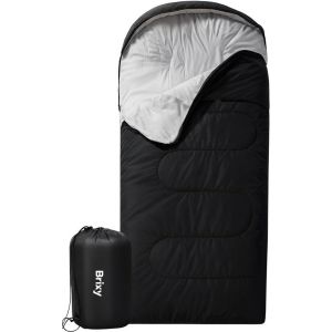 Image de Sac de couchage momie Brixy - 4 saisons - Sacs de couchage adultes et enfants - 210 x 75 CM - Camping - Noir