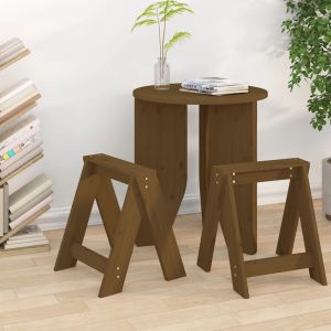 VidaXL Tabourets 2 pcs Marron miel 40x40x45 cm Bois massif de pin