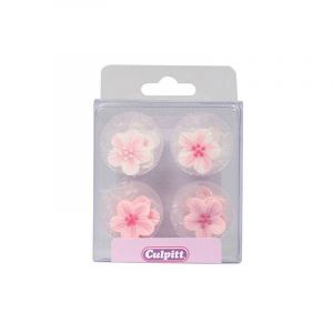 Culpitt 12 Mini fleurs rose pastel en sucre
