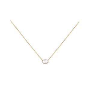 Collier doré à l'or fin nacre CAB OVALE