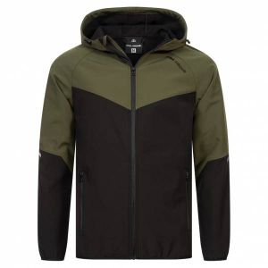 KIRKJUBØUR "Njordr" Hommes Veste SOFTSHELL 10 000 mm de colonne d'eau vert/noir