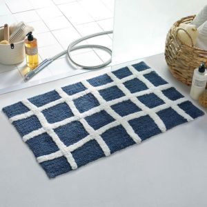 Image de Tapis de bain bleu 50x80 en coton