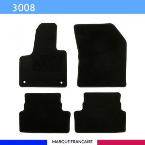 Autosweet - Tapis de voiture - Sur Mesure pour 3008 (2016 - 2020) - 4 pi&egrave;ces - Tapis de sol antid&eacute;rapant pour automobile