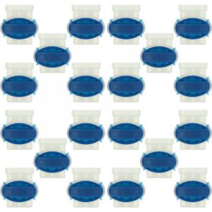 Vhbw 20x connecteurs pour câble périphérique compatible avec Husqvarna Automower robots de pelouse - Serre-câbles, étanches, transparent / bleu