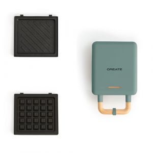 STONE STUDIO - Appareil &agrave; croque-monsieur, grill et gaufrier &agrave; plaques interchangeables