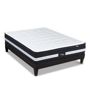 BELLECOUR LITERIE - Ensemble CHAMBORD 140x190 cm - Matelas Micro-ressorts + Sommier Bois
