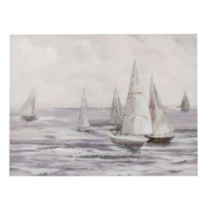 Image de Tableau Déco "Voile" 90x120cm Blanc & Gris Prix