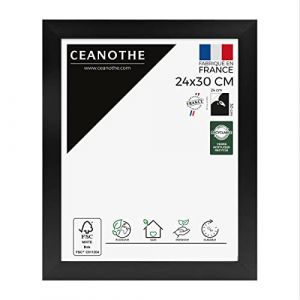 Image de Ceanothe Cadre Photo Noir 24x30 cm- Cadre Eternel résine recyclée et Bois FSC - Cadre Photo Eco-Responsable 30x24 cm Noir