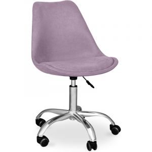 Chaise De Bureau Rembourrée - Avec Roulettes - Tulipe Violet