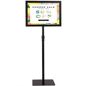 Giantex Présentoir sur Pied Support Affiche Porte Menu Formats A4 Cadre Clippant Panneau Pivotant Hauteur Réglable 78,5-123CM