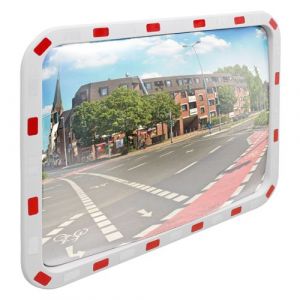 Miroir convexe circulation trafic avec réflecteurs support inclus 60 x 80 cm