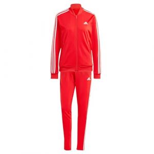 Adidas Essentials 3-Stripes, Combinaison, Top: Meilleur Écarlate/Fond Blanc: Meilleur Écarlate S23 / Blanc, S, Femme