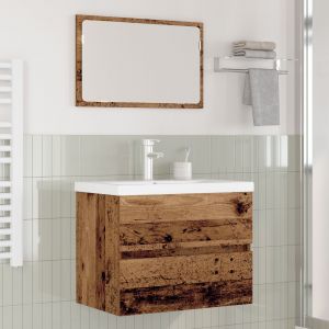 VidaXL Ensemble De Mobilier De Salle De Bain 3 Pcs Vieux Bois