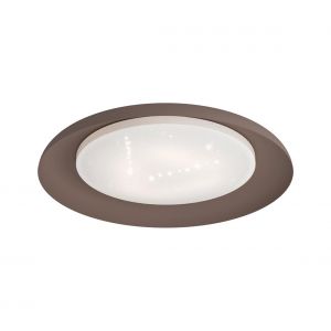 Eglo Luminaire plafonnier Penjamo, lustre effet cristal en métal moka et plastique blanc, lampe de plafond pour salon, chambre à coucher et couloir, blanc chaud