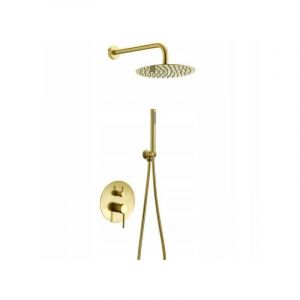 Desconocido Silla Élégant Colonne de Douche en Laiton Encastrée, Ensemble de Douche Mécanique, Doré