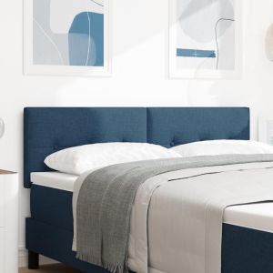 VidaXL T&ecirc;te de lit capitonn&eacute;e bleue 140 cm en tissu 42007156