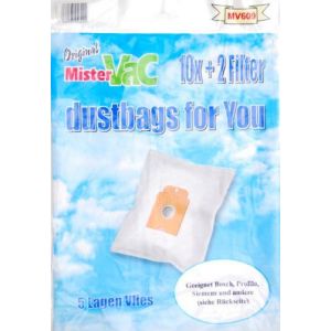 MisterVac MV 609 - 30 sacs 5 couches en non-tiss&eacute; et 6 filtres pour aspirateurs