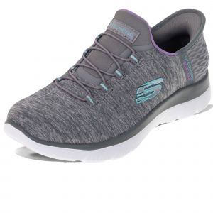 Skechers Baskets Bungee en Mesh chiné Gris