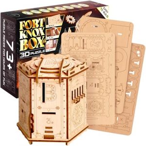 ESC WELT Fort Knox Box Pro Jeu de Puzzle 3D - 3 en 1 Bo&icirc;te de Puzzle en Bois - Bo&icirc;te Cadeau Jeu d'&eacute;nigmes - P&acirc;ques pour Enfants et Adultes - d'esprit 3D -