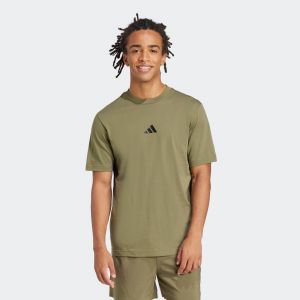Adidas Homme Essentials Small Logo Single Jersey Tee, Olive strata/Black, S