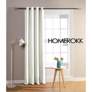 Lot de 2 Rideaux Occultant 140 x 240 cm ECRU - HOMEROKK
