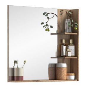 Miroir avec étagère – Chêne clair – SELMA
