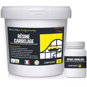 Arcane industries Peinture Résine Carrelage - RAL 1015 Ivoire clair - Kit 1 Kg jusqu'à 10 m² pour 2 couches