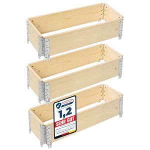 Garronda Carré Potager modulable en Bois Naturel 80x30x20 cm – Jardinière extérieure en palettes, empilable et Pliable, pour Jardin, Plantes, Fleurs,