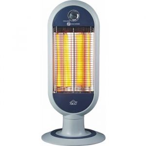 DCG Po&ecirc;le en carbone &agrave; faible consommation 2 &eacute;l&eacute;ments Base oscillante 2000W Gris SA98