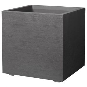 Deroma Pot de fleurs à réserve d'eau Cubo Gravity - 39 x H 39 cm - 40 L - Carbone