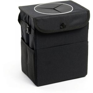Xpotool - Poubelle de voiture de 7 l, 200 x 150 x 250 mm, déperlante et pliable, poubelle auto avec couvercle et 3 poches latérales