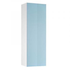 Colonne de salle de bain &agrave; miroir "Sofia" - Turquoise/Blanc - L 37,5 x H 115 x P 31,6 cm