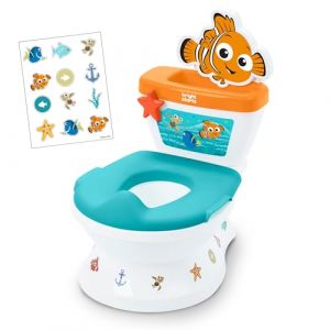 Bright Starts Pot d'Apprentissage Disney Baby Le Monde de Nemo My Size Système 2-en-1, Sons de Chasse d'Eau et Encouragements Réalistes, pour 18 Mois et Plus, Jusqu'à 23 kg, Bleu