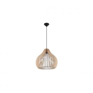 Image de Sollux Lighting Sollux APRILLA Lampe à Suspension Wire Frame Bois Naturel E27