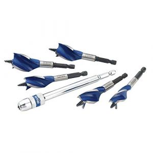 Irwin Meches a bois helicoïdales blue groove 6x sur carte - désignation:5 mèches + rallonge 150 mm diamètre:16 / 18 / 20 / 22 / 25