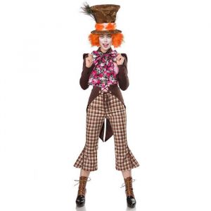 Mask Paradise Crazy Hatter 80107-066-024 Ensemble comprenant : frack, haut, cylindre, nœud papillon, per?cke, pantalon, matière : polyester, élasthanne, viscose, coton, couleur : multicolore,
