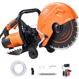Vevor - Scie a beton electrique, 305 mm, scie circulaire puissance elevee 2800 w profondeur de coupe 114 mm scie a disque humide/sec avec conduite