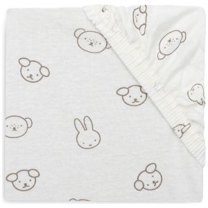 Jollein Drap-Housse en Jersey - pour Berceau - Miffy and Friends - 40/50 x 80/90 cm - Drap-Housse en Coton - Certifi&eacute; Oeko-Tex