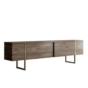 Habitat et Jardin Meuble TV en bois "Luxe" - 180 x 30 x 50 cm - NoyerOr