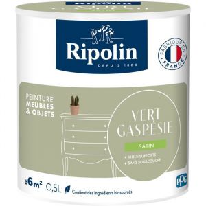 Ripolin Peinture meubles Meubles & Objets 0,5 L Vert Gasp&eacute;sie Satin&eacute;
