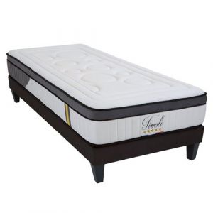 BELLECOUR LITERIE Pack TIVOLI 90x190 cm Matelas Mémoire de forme + Sommier Bois + Protège matelas anti punaise